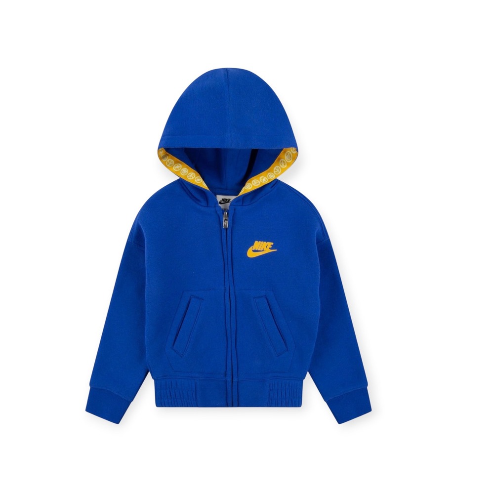 Nike Full Zip Hoodie Blue Ball For All Excellent Large Kids